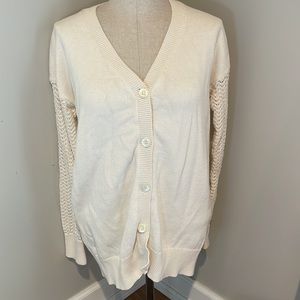 Sundance White Sweater Cardigan Medium Ivory